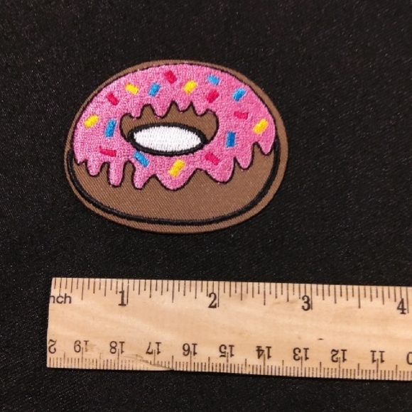 Pink Donut Embroidered Patch Iron On - Picture 2 of 2
